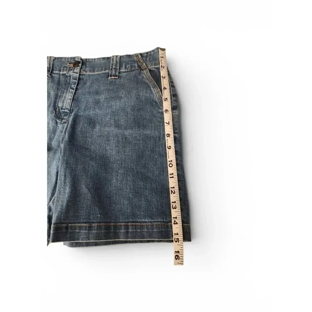 Talbots Petites Stretch High-Rise Denim Shorts Dark Blue Size 10P